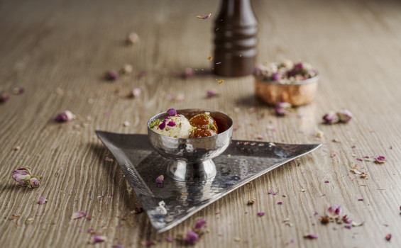 GULAB JAMUN WITH VINILLA ICE-CREAM